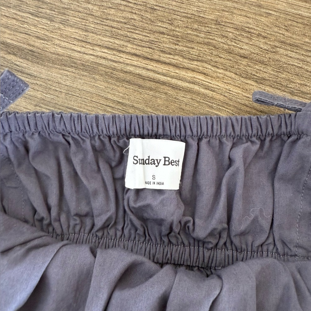 Aritzia Sunday Best Martine Poplin Blue/Gray Mini Dress - Picture 5 of 6